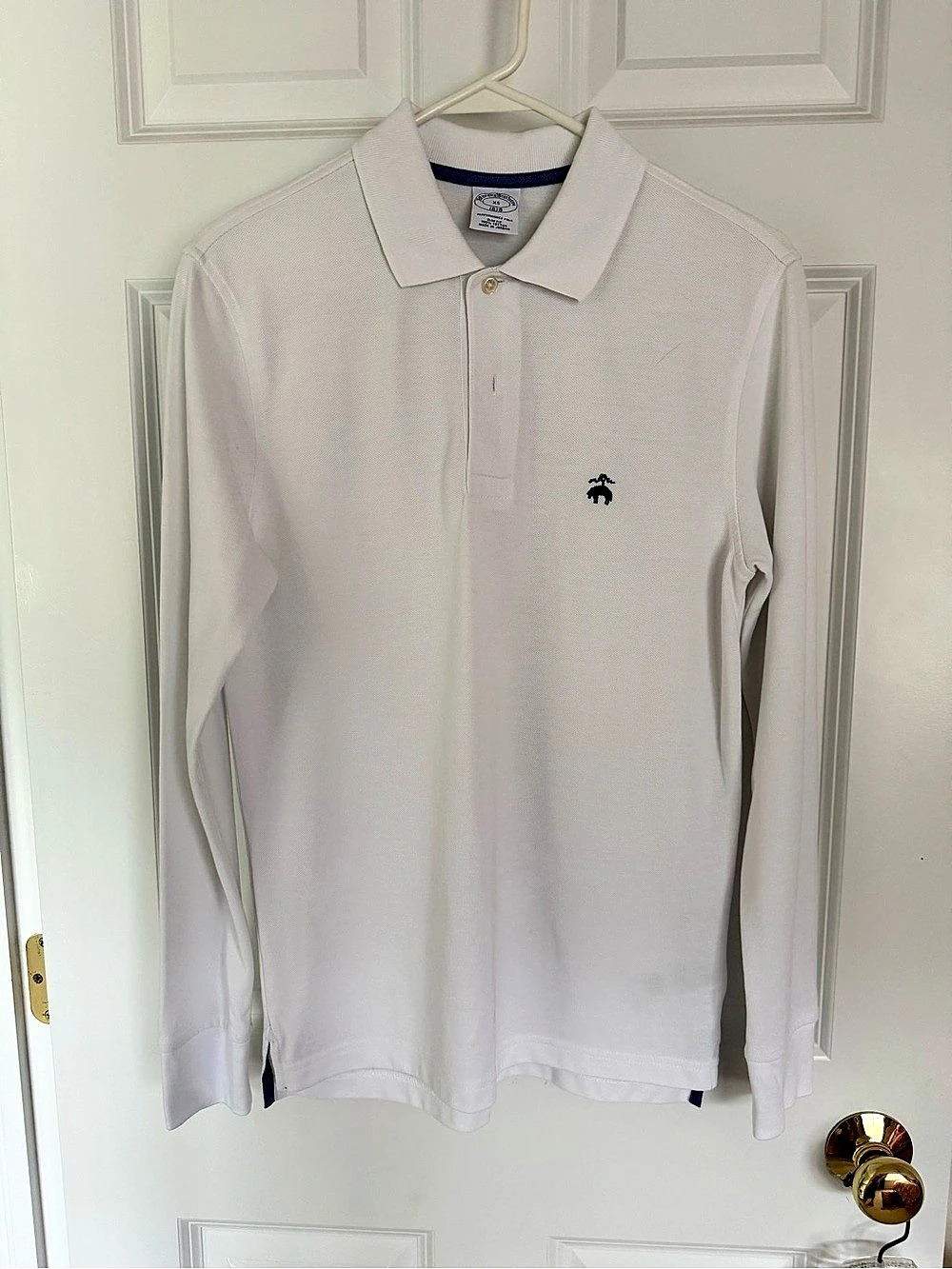 Brooks Brothers Performance Polo Slim Fit Long Sleeve White